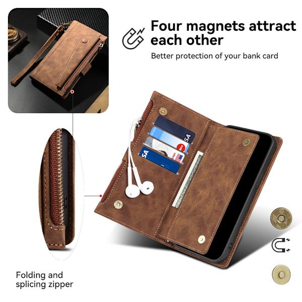 SKALO Motorola Moto G84 5G ESEBLE Big Wallet Plånboksfodral - Brun Brun