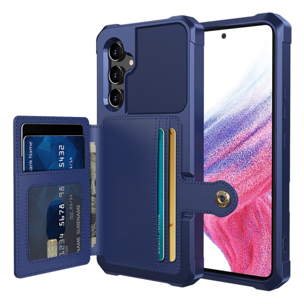 SKALO Samsung A54 5G Stöttåligt Skal med Plånbok - Blå Blå