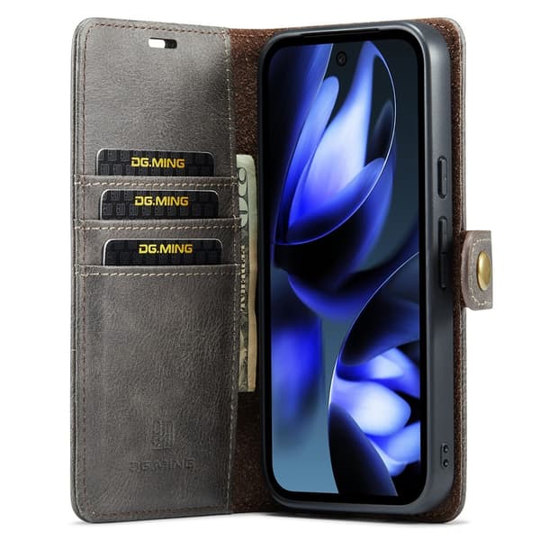 DG MING Google Pixel 9a 2-i-1 Magnet Flip Cover - Grå Grey