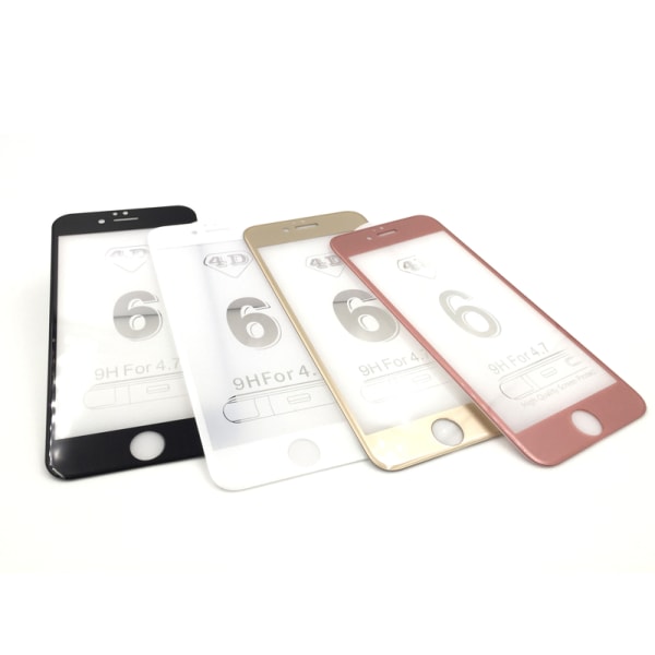 SKALO iPhone 6/6S Heltäckande Skärmskydd Härdat Glas - Fler färg Svart