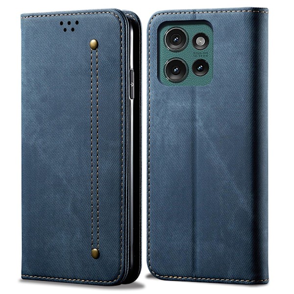 SKALO Motorola Edge 50 5G Jeans Flip Cover - Blå Blue