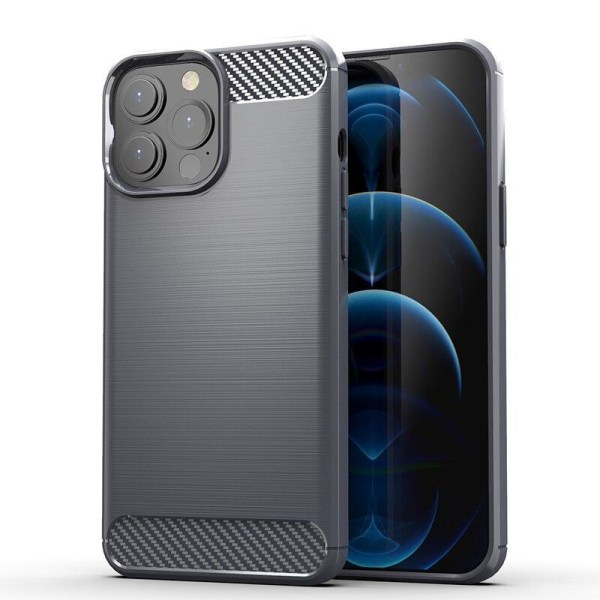 SKALO iPhone 13 Pro Armor Carbon Stødsikker TPU-cover - Vælg farve Grey