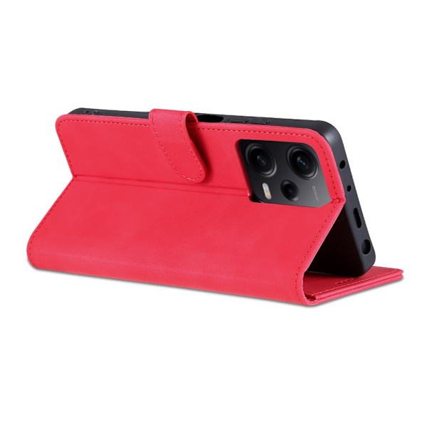 SKALO Xiaomi Redmi Note 12 Pro 5G AZNS lompakkokotelo - Punainen Red