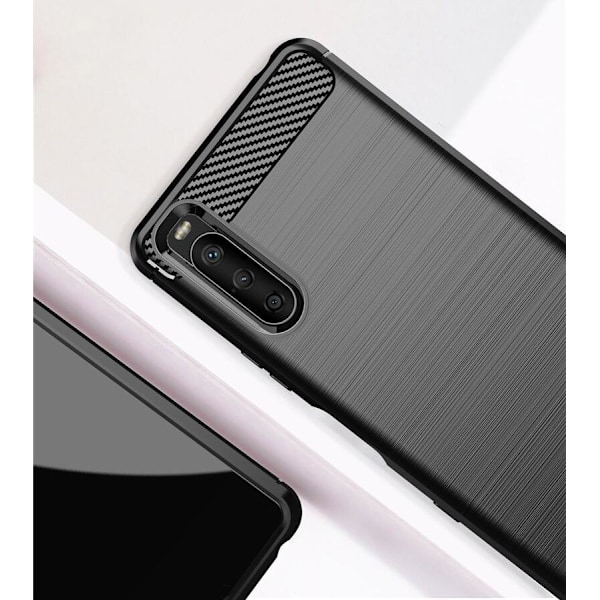 SKALO Sony Xperia 10 III Armor Carbon Stødsikker TPU-cover - Vælg farve Red
