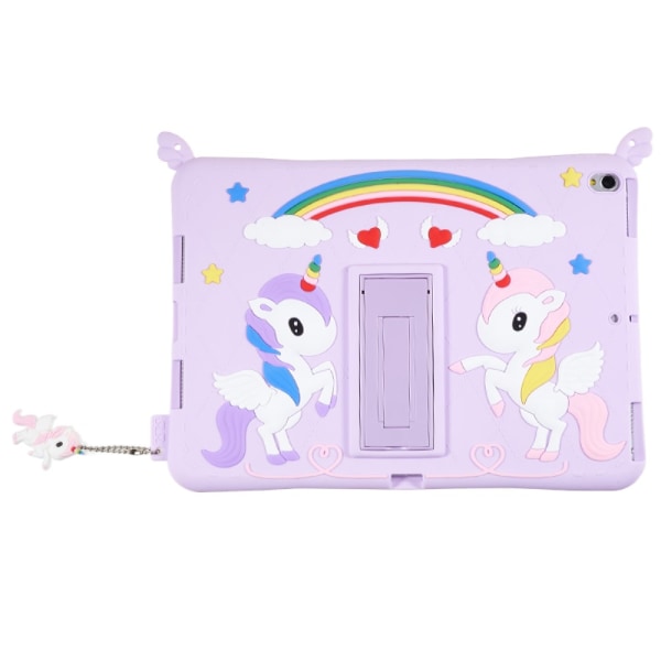 SKALO iPad 10.2 Shock Resistant Unicorn Rainbow Silicone Kuori Purple