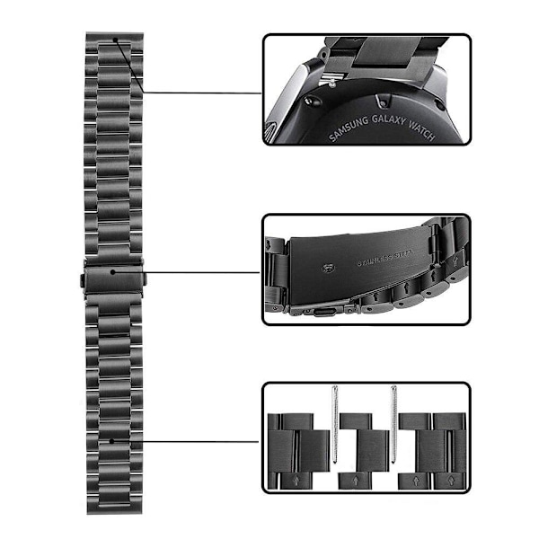 SKALO Länkarmband till Samsung Watch 3 41mm - Fler färger Svart