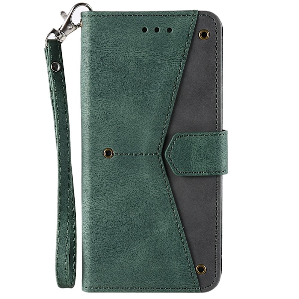 SKALO Samsung S25 Premium PU-læder Splicing Flip Cover - Grøn Green