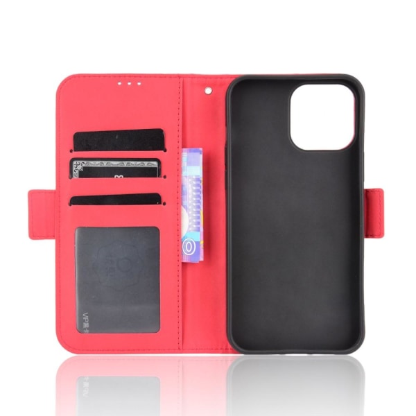 SKALO iPhone 13 6-SLOT -lompakkokotelo - punainen Red