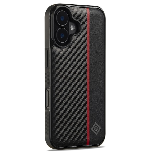 LC.IMEEKE iPhone 16 Carbon Fiber Skal Svart