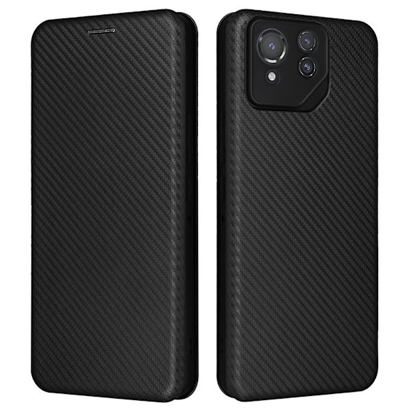 SKALO Asus ROG Phone 8 Pro 5G Carbon Fiber Plånboksfodral - Svart Svart