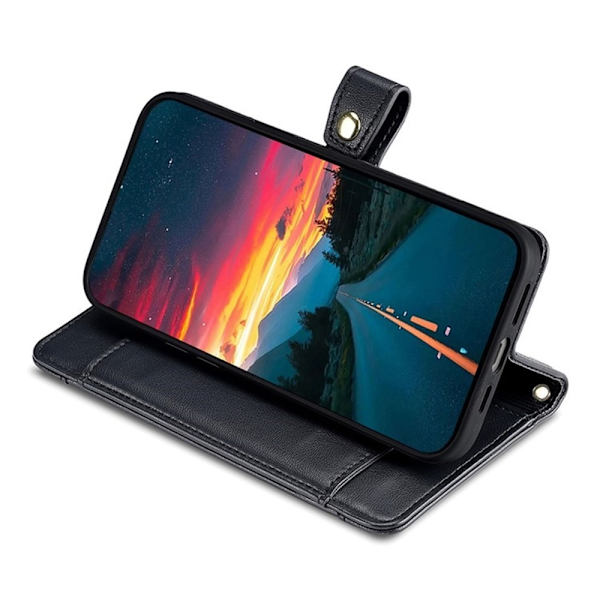 SKALO Xiaomi Redmi A5 4G Zipper PU-Läder Axelrem Plånboksfodral - Svart Svart