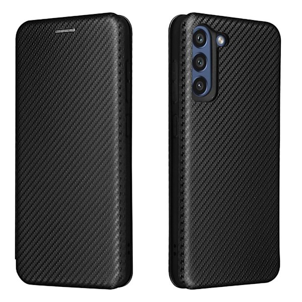 SKALO Samsung S21 FE Carbon Fiber Plånboksfodral - Svart Svart