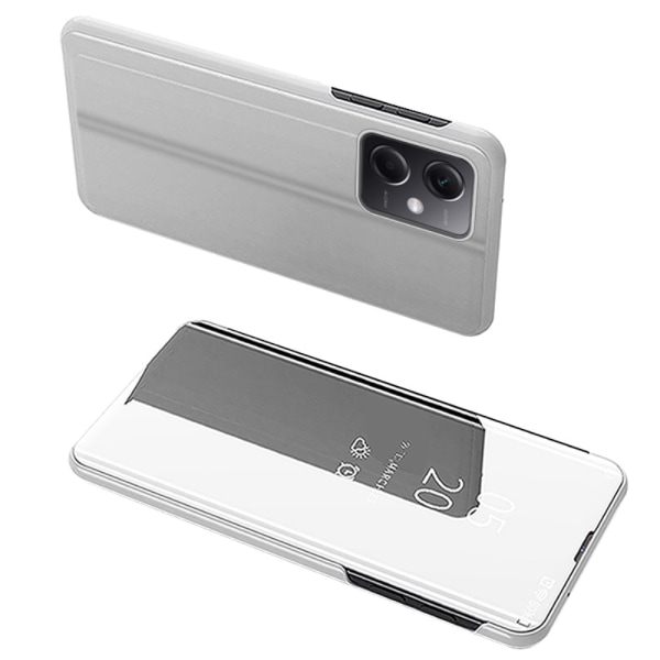 SKALO Xiaomi Redmi Note 12 Pro 5G Clear View Spegel fodral - Sil Silver