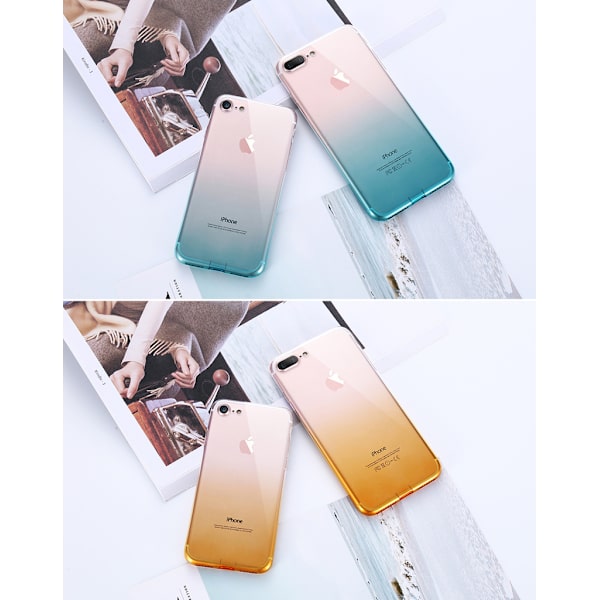 Gradient färgade Silikon TPU-Skal till iPhone 7/8 Orange