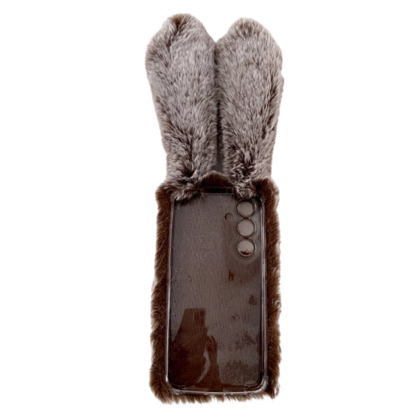 SKALO Samsung S24 3D Soft Furry Bunny Ears Skal - Grå grå