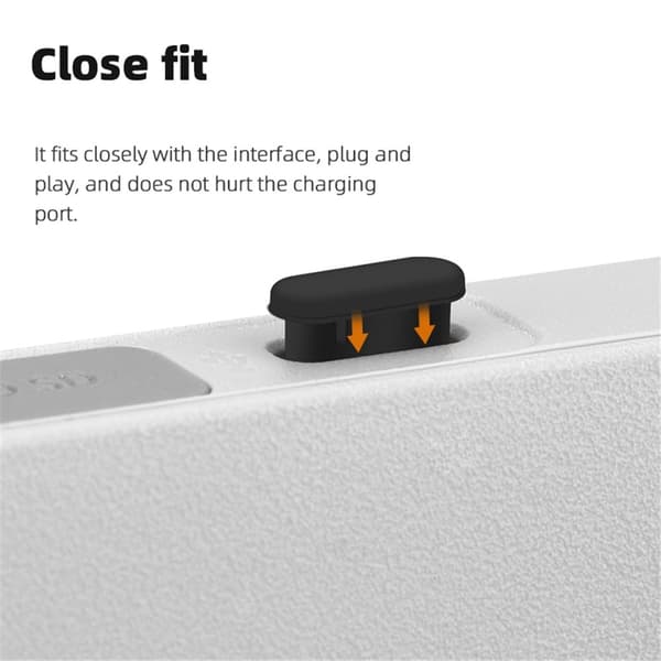 SKALO 3-PACK Dammplugg i Silikon för USB-C - Vit Vit