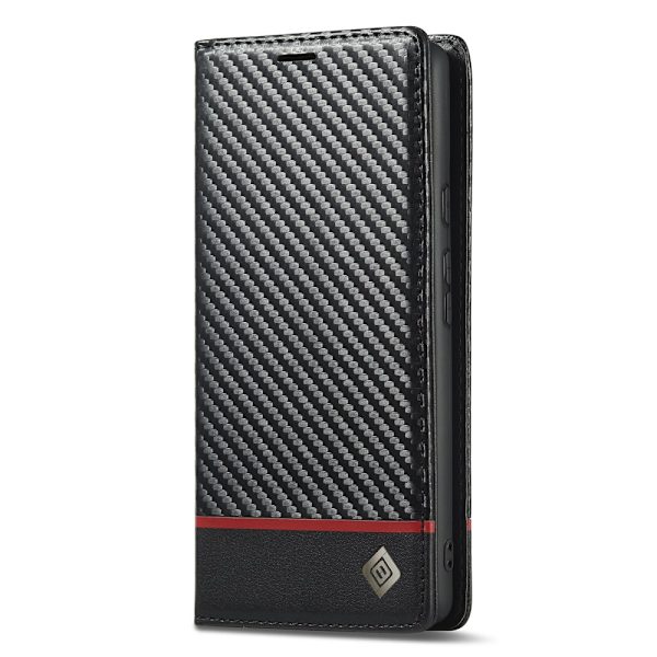 SKALO Google Pixel 8 LC.IMEEKE Carbon Fiber Plånboksfodral i PU-Läder - Svart Svart