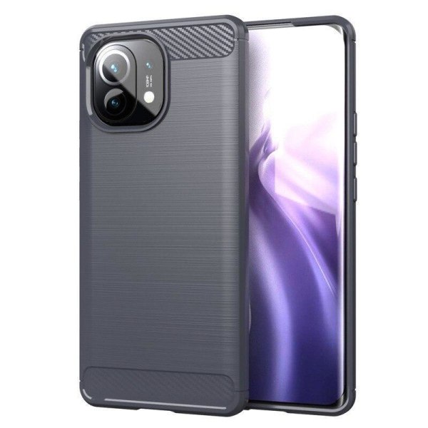 Iskunkestävä Armor Carbon TPU-kotelo Xiaomi Mi 11 Lite - enemmän värejä Black