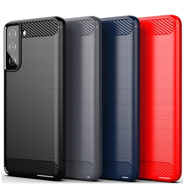 SKALO Samsung S21 Armor Carbon Stødsikker TPU-cover - Vælg farve Red