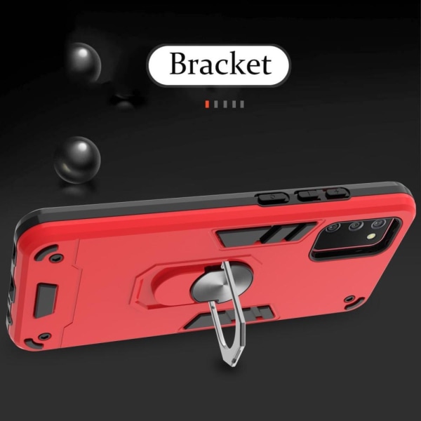 SKALO Samsung A02s / A03s Armor Hybrid Metallring skal - Röd Red