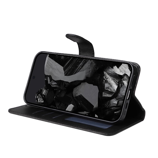 SKALO Google Pixel 9 Pro XL PU-Läder Plånboksfodral - Fler färger Svart