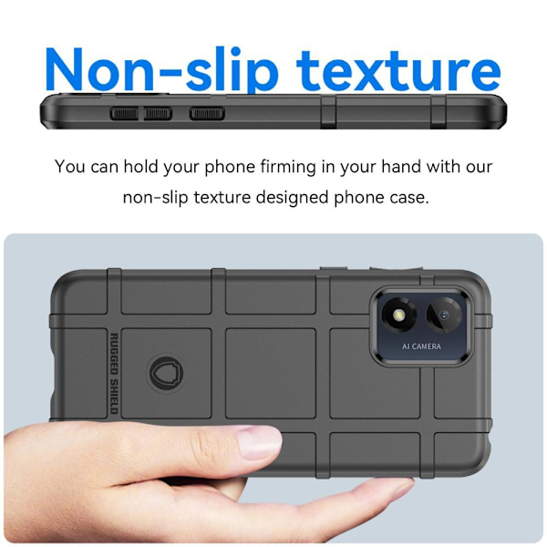 SKALO Motorola Moto E13 4G Rugged Shield iskunkestävä TPU suojakuori Black