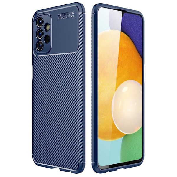 SKALO Samsung A13 4G Carbon Fiber TPU-suojakuori - Sininen Blue