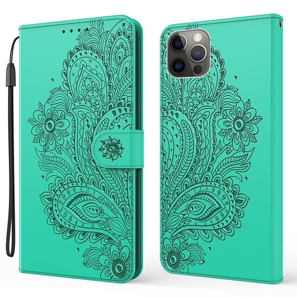 SKALO iPhone 13 Pro Max Mandala Plånboksfodral - Turkos Turkos