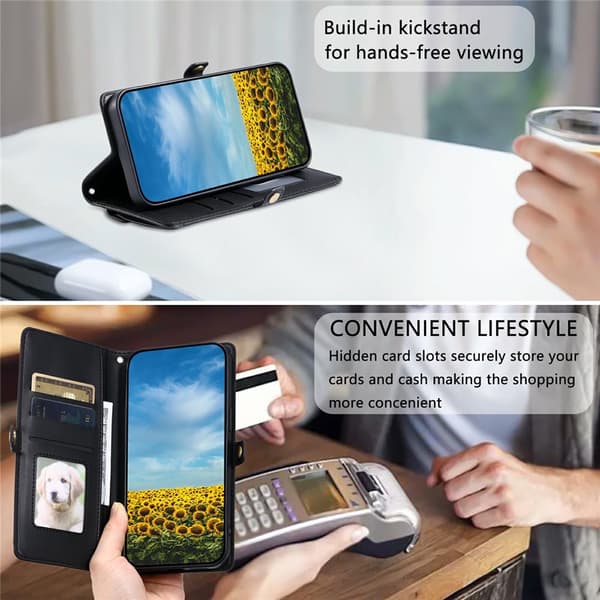 SKALO PU-Læder Kuvert Flip Cover til Xiaomi Redmi Note 17 Pro Max - Sort Black
