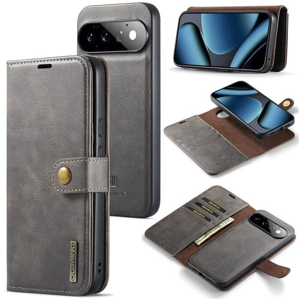 DG MING 2-i-1 Magnet Flip Cover til Google Pixel 11 - Grå Grey