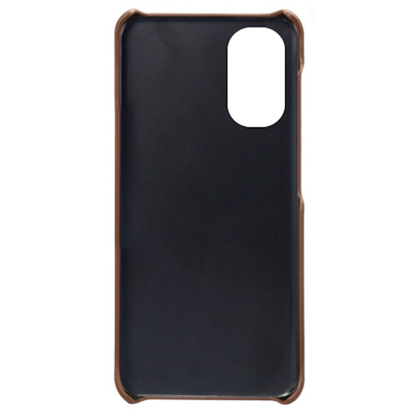 SKALO Moto G51 PU-Läder Korthållare Skal - Mörkbrun Mörkbrun