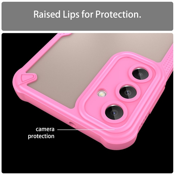 SKALO Samsung A16 Armor Hybrid Frosted Suojakuori - Pinkki Pink