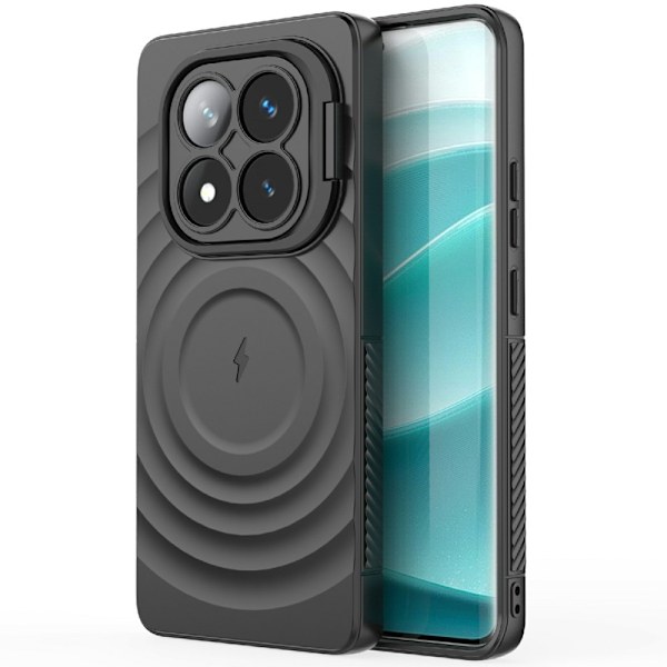 SKALO Xiaomi Redmi Note 14 Pro 5G Ripple Texture Suojakuori - Musta Black