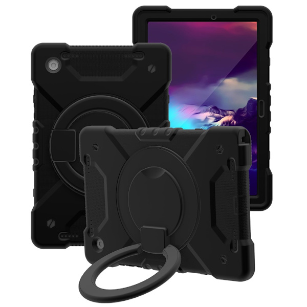 SKALO Samsung Tab A8 10.5 (2021/2022) Extra Shock Resistant Armor Rengas kuori olkahihnalla - Musta Black