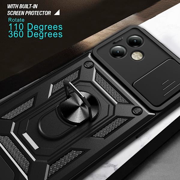 SKALO Motorola Moto G14 Armor Hybrid Metallring Kameraslider - Roséguld Rosa guld