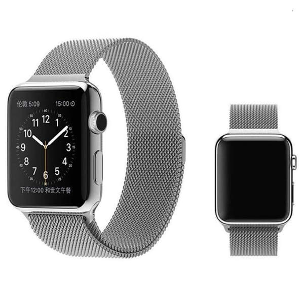 SKALO Milanese Loop til Apple Watch Series 12 46mm - Vælg farve Silver