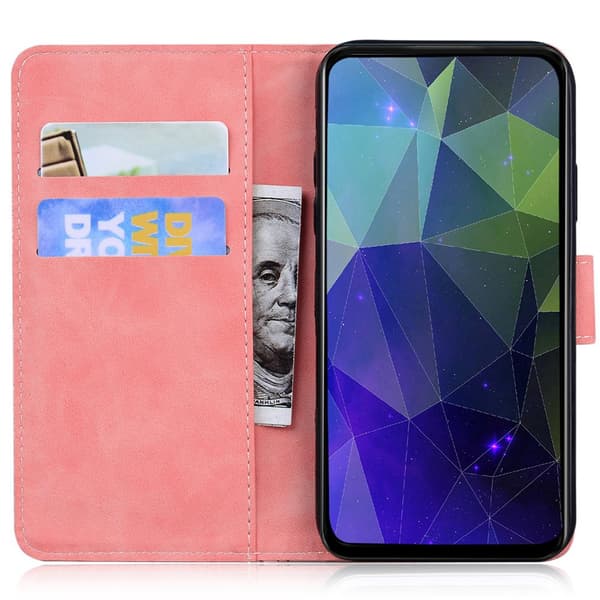 SKALO Embossed Tiger Plånboksfodral för iPhone 18 Pro - Rosa Rosa