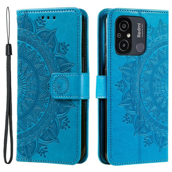 SKALO Xiaomi Redmi 12C 4G Mandala Plånboksfodral - Blå Blå