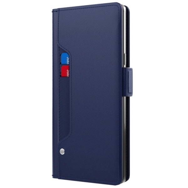SKALO Motorola Edge 40 Pro 5G Kortholder Mirror Flip Cover - Blå Blue