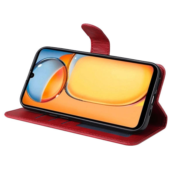 SKALO Xiaomi Redmi 13C 4G PU-nahkainen Lompakkokotelo - Valitse väri Red