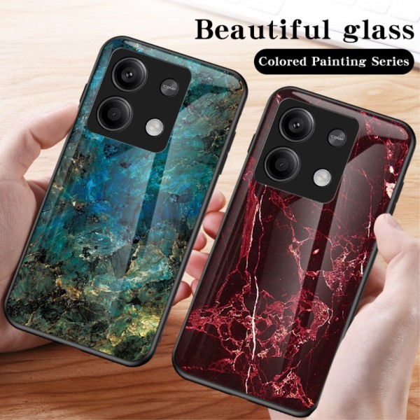 SKALO Xiaomi Redmi Note 13 5G Marmor Härdat Glas TPU-skal - Moti multifärg