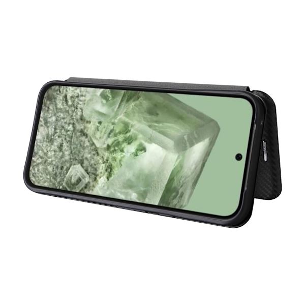 SKALO Google Pixel 8a Carbon Fiber Pungetui - Sort Black