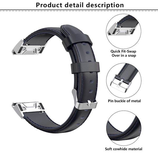 KALEBOL Læderarmbånd Garmin Fenix 8 43mm - Vælg farve Brown