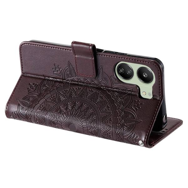 SKALO Xiaomi Redmi 13C 4G Mandala Plånboksfodral - Brun Brun