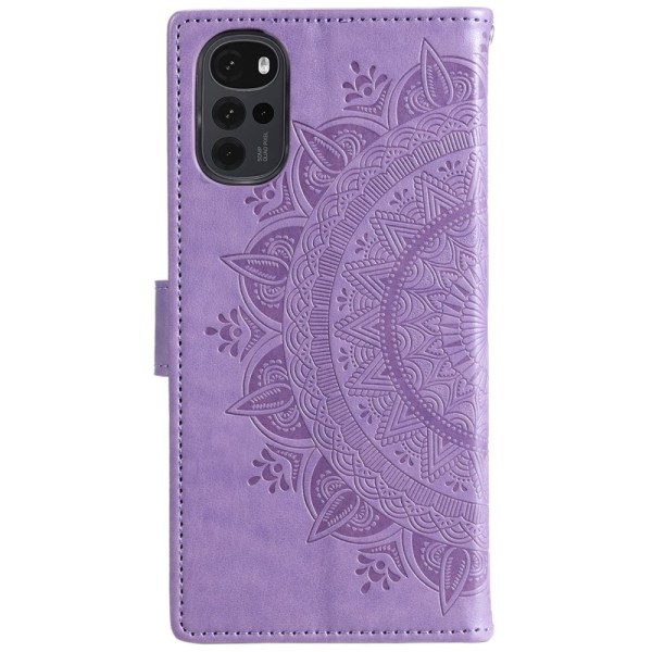 SKALO Motorola Moto G22 Mandala lompakkokotelo - Violetti Purple