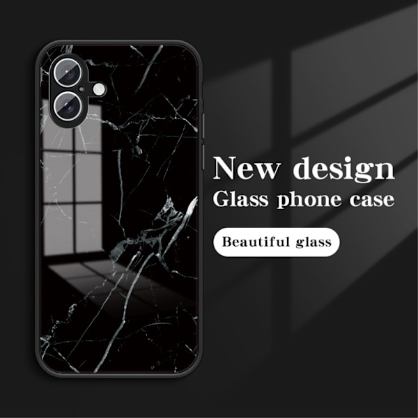 SKALO iPhone 16 Marmori karkaistu lasi TPU-suojakuori - #2 Multicolor