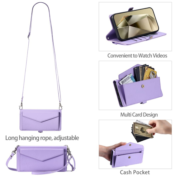 SKALO Samsung A16 PU-Läder Envelope Plånboksfodral - Lila Lila
