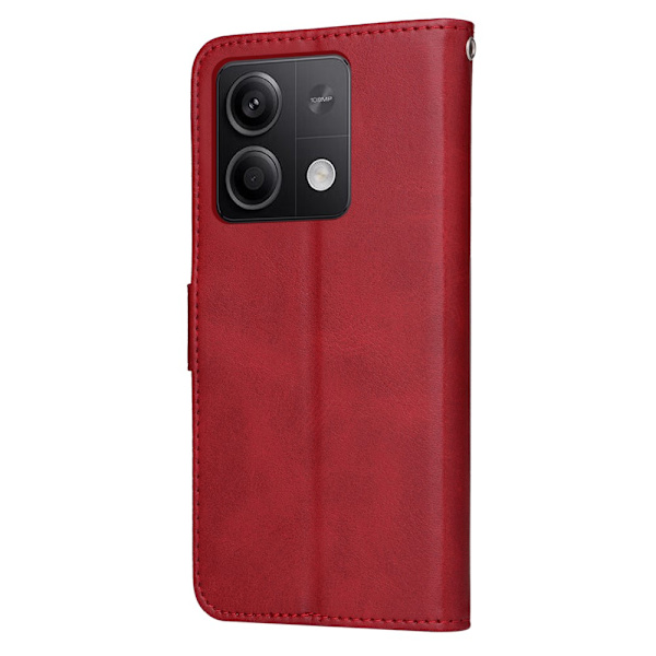SKALO Xiaomi Redmi Note 13 5G PU-nahkainen Lompakkokotelo - Valitse väri Red