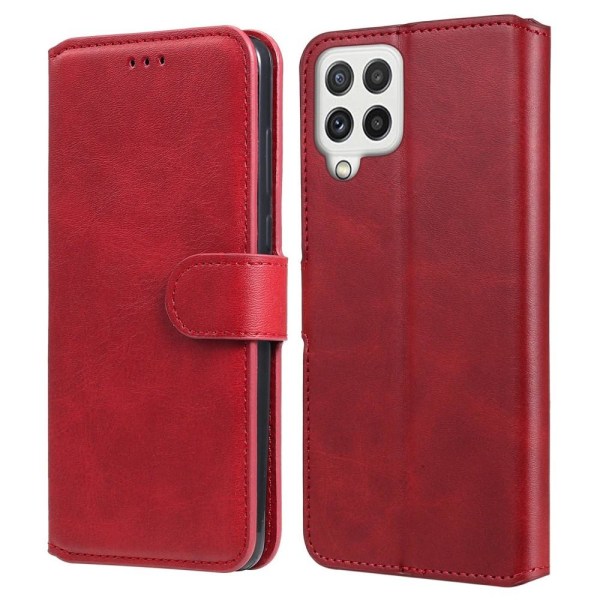SKALO Samsung A22 4G Klassiskt Plånboksfodral - Röd Röd