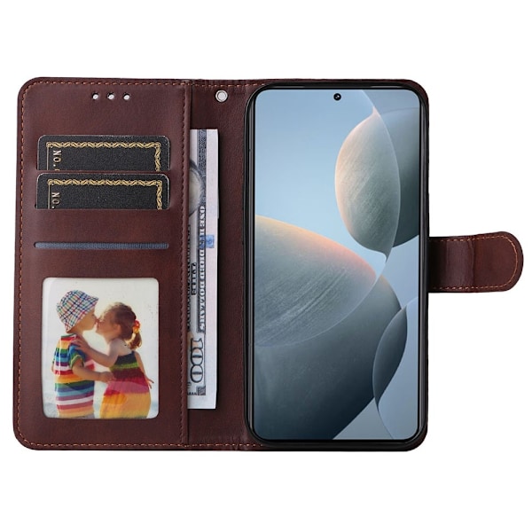 SKALO Xiaomi 14T PU-nahkainen Lompakkokotelo - Valitse väri Brown